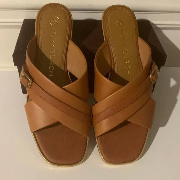 Tory Burch Delaney Crisscross Flat Slide Sandals - Picture 8 of 14